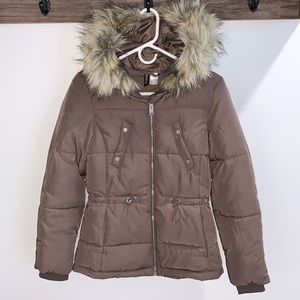 Insulated Hooded Jacket with faux fur